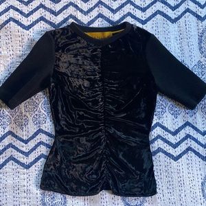 Ruched Velvet Top